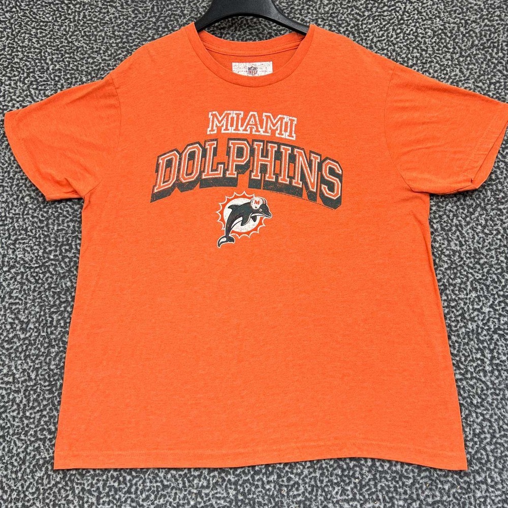 Miami Dolphins Shirt Medium Extra Large Orange NFL Short Sleeve Crew Neck XL